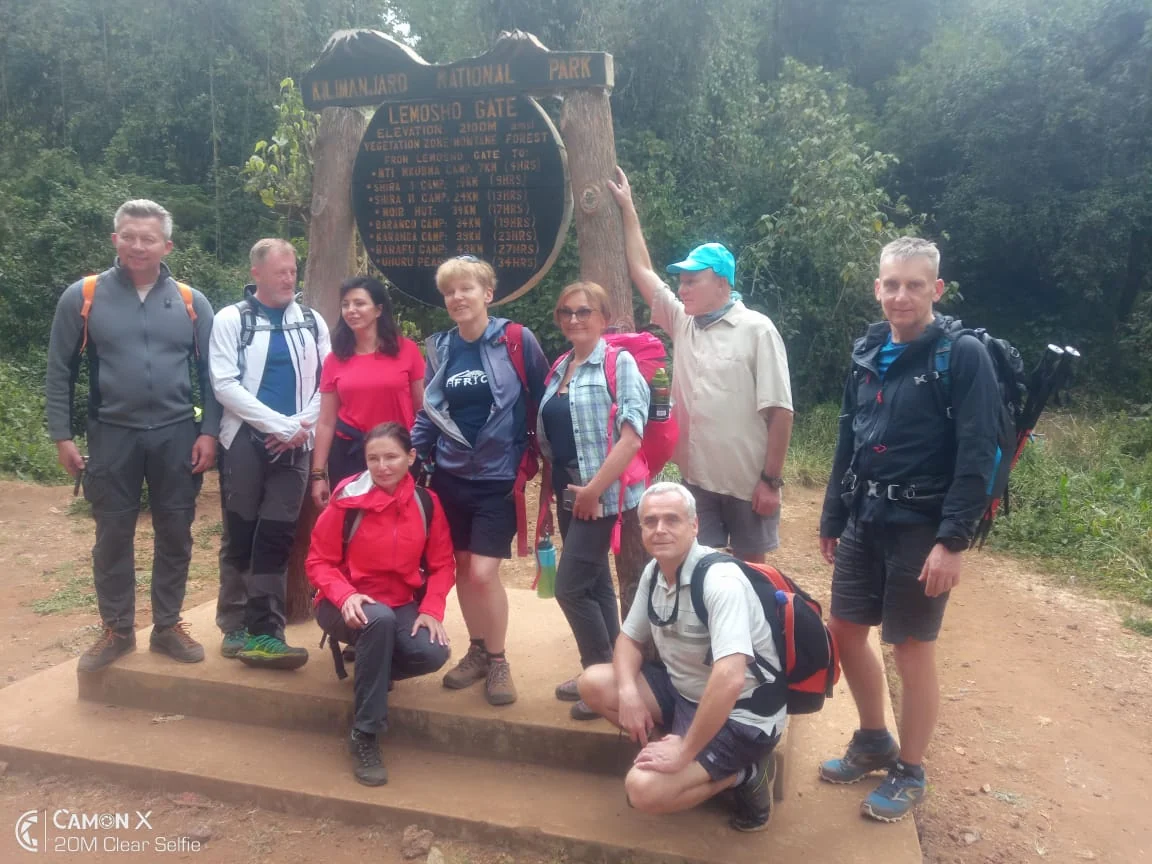 Kilimanjaro climbers with local guides
