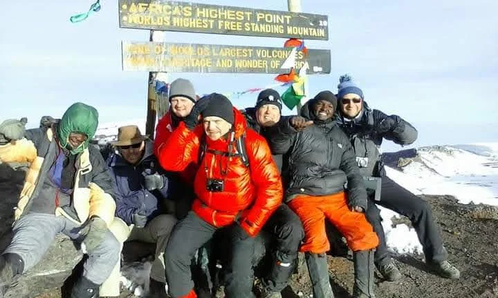 Climbers at Uhuru Peak